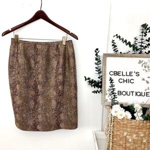 Vintage Harvé Bernard Faux Leather Snakeskin Mini Skirt